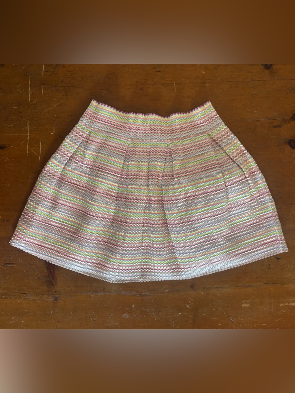 F&P Paris NWT Multicolor Chevron Knit Mini Skirt Size Medium Stretch